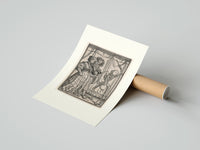 Rolled Death dancing with noble couple poster beside its crush-resistant kraft shipping tube