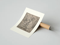 Rolled Death dancing with old woman poster beside its crush-resistant kraft shipping tube