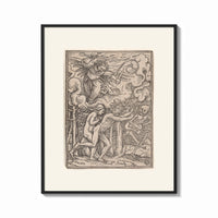 Framed Death expelling Adam and Eve from Eden print shown as a bold statement piece on a clean gallery wall