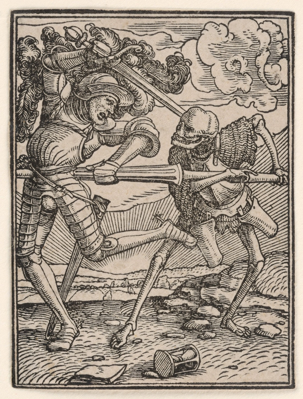 Holbein Death and the Knight woodcut - Dance of Death