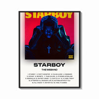Framed The Weeknd Starboy Album Cover print shown as a bold statement piece on a clean gallery wall