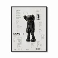 Framed KAWS Companion Passing Through framed poster print shown as a bold statement piece on a clean gallery wall