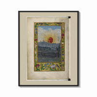 Framed Splendor Solis The Sun print shown as a bold statement piece on a clean gallery wall