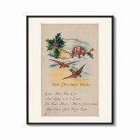 Framed Best Wishes Holly and Swallow print shown as a bold statement piece on a clean gallery wall