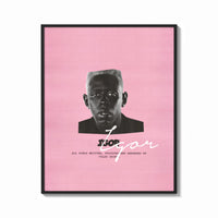 Framed Tyler the Creator IGOR print shown as a bold statement piece on a clean gallery wall