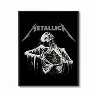 Framed Metallica Decaying Corpse Skeleton print shown as a bold statement piece on a clean gallery wall
