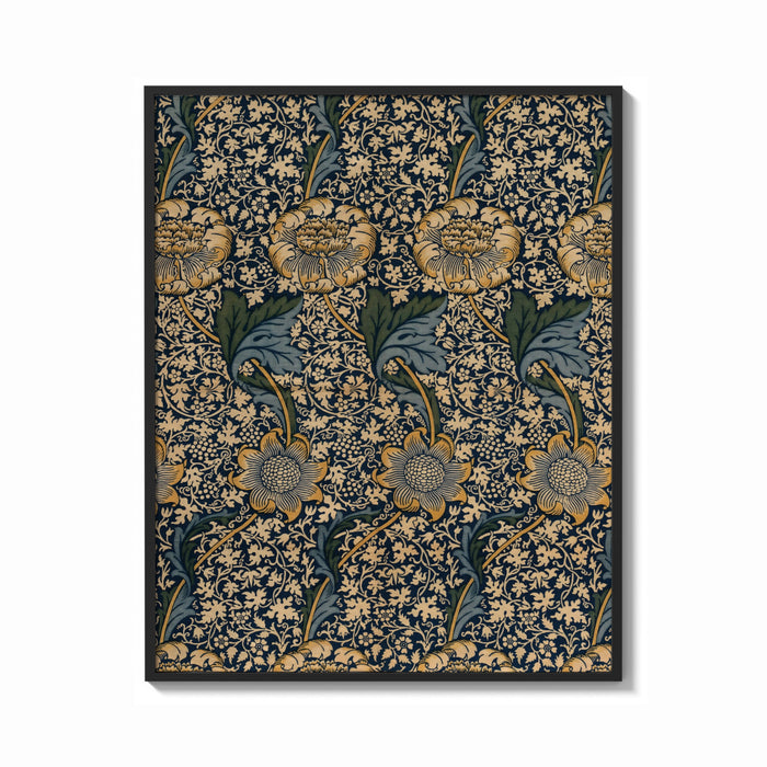 Framed William Morris Kennet print shown as a bold statement piece on a clean gallery wall