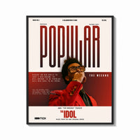 Framed The Weeknd Popular Idol Magazine Cover print shown as a bold statement piece on a clean gallery wall
