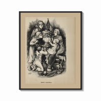 Framed Thomas Nast Santa with Children print shown as a bold statement piece on a clean gallery wall