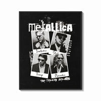 Framed Metallica The Memory Remains Band Collage print shown as a bold statement piece on a clean gallery wall