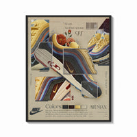 Framed Nike Air Max 1/97 Sean Wotherspoon print shown as a bold statement piece on a clean gallery wall