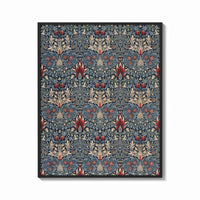 Framed William Morris Snakeshead print shown as a bold statement piece on a clean gallery wall