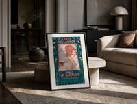 Jabon Hiel de Vaca La Giralda print on the floor, leaning against a travertine table