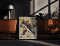 Black-framed Nike Air Max 1/97 Sean Wotherspoon print on the floor in front of a dark wooden console