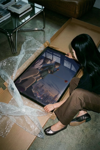 The Two anime boys on rooftop at night poster shown across its range of print sizes