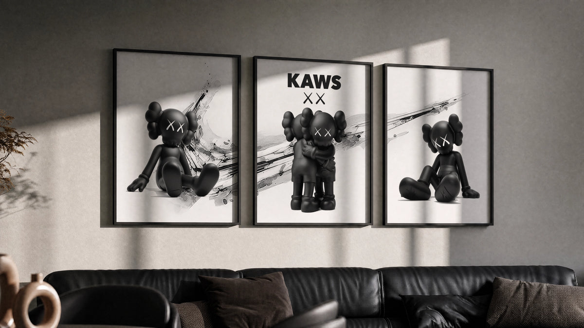 KAWS Artwork Blackout Nike Set of 3 – Haus of Prints