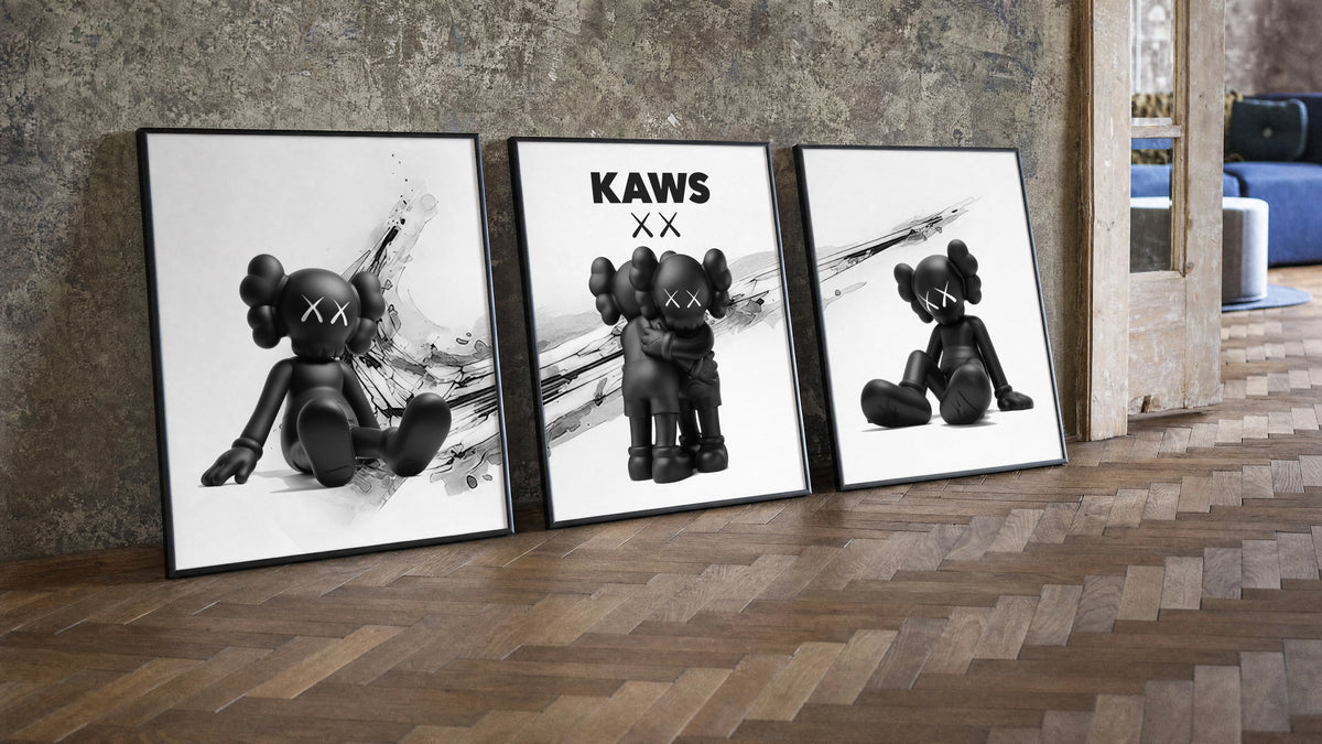 KAWS Artwork Blackout Nike Set of 3 – Haus of Prints