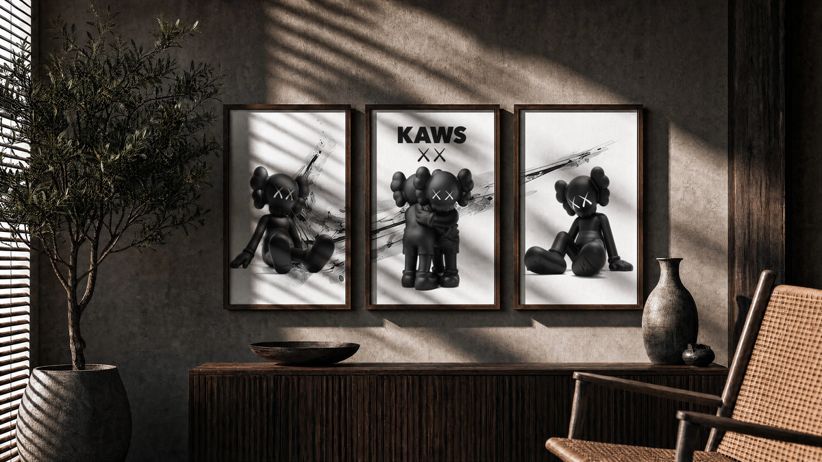 KAWS Artwork Blackout Nike Set of 3 – Haus of Prints
