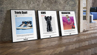 Hypebeast Legends Poster Set three-piece set leaning on parquet beside a vintage loft door
