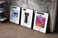 Hypebeast Legends Poster Set set of three black-framed prints leaning against a raw-plaster wall