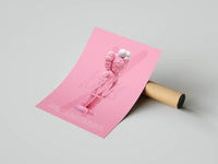 Single Pink Cotton Candy Friends Edition art print showing a whimsical pink figure design