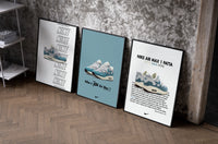 Nike Air Max 1 Patta set of three black-framed prints leaning against a raw-plaster wall