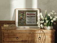 Art Nouveau women with roses print in an oak frame on a farmhouse dresser beside white tulips