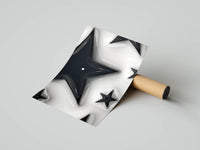 Inflated black stars in liquid glossy finish on white, rolled poster with cardboard shipping tube