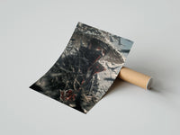 Rolled anime ninja with red eyes poster beside its crush-resistant kraft shipping tube