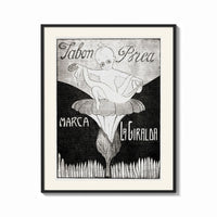 Framed Baby cherub sitting on flower print shown as a bold statement piece on a clean gallery wall
