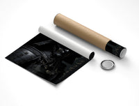Japanese Samurai poster rolled beside its crush-resistant shipping tube