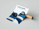 Jordan 1 Low Fragment heel angle poster in royal blue and cream shown as rolled print on kraft tube