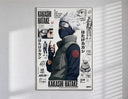 Kakashi Hatake ninja character poster in a slim frame on a bright wall with soft window light