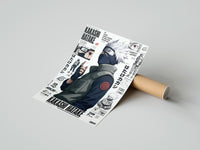 Rolled Kakashi Hatake ninja character poster beside its crush-resistant kraft shipping tube
