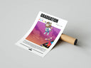 Kanye West Graduation Dropout Bear by Takashi Murakami in vibrant purple sky as rolled art print