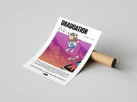 Kanye West Graduation Dropout Bear by Takashi Murakami in a purple sky shown as a rolled art print