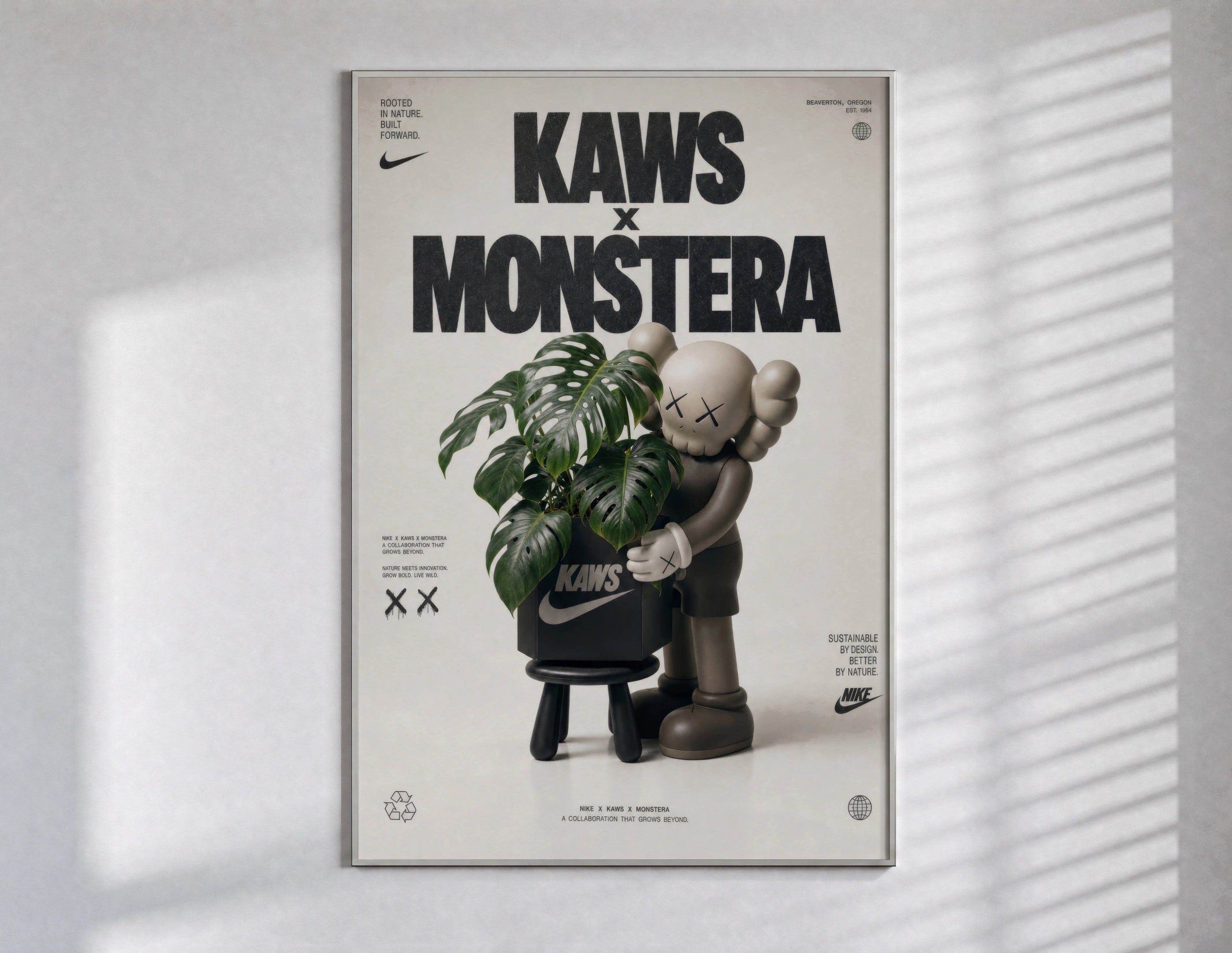 KAWS Companion Monstera Nike Artwork – Haus of Prints KAWS Companion Monstera Nike Artwork – Haus of Prints