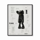 Framed KAWS Companion Passing Through figure print shown as a bold statement piece on a clean gallery wall