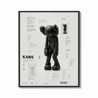 Framed KAWS Companion Passing Through figure print shown as a bold statement piece on a clean gallery wall