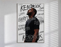 Man looking upward in profile poster in a slim frame on a bright wall with soft window light