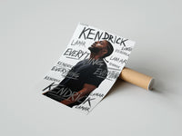 Rolled Man looking upward in profile poster beside its crush-resistant kraft shipping tube