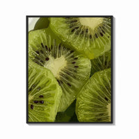 Framed Kiwi Fruit Slices print shown as a bold statement piece on a clean gallery wall
