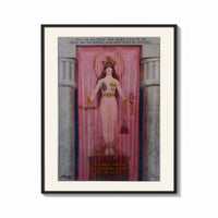 Framed Egyptian goddess Isis unveiled print shown as a bold statement piece on a clean gallery wall