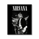 Framed Kurt Cobain Nirvana Live print shown as a statement piece on a gallery wall