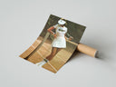 Rolled Lacoste vintage tennis poster beside its crush-resistant kraft shipping tube