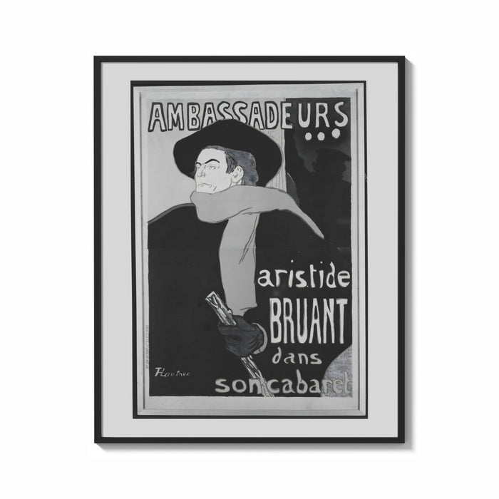 Framed Man in hat and scarf print shown as a bold statement piece on a clean gallery wall