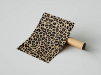 Leopard Print Wall Art Set poster rolled beside its crush-resistant shipping tube