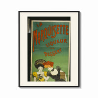 Framed Two elegant women tasting liqueur print shown as a bold statement piece on a clean gallery wall