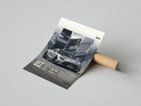 Mercedes-AMG GT Black Series poster print laid beside its crush-resistant shipping tube