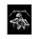 Framed Metallica Decaying Corpse Skeleton print shown as a statement piece on a gallery wall